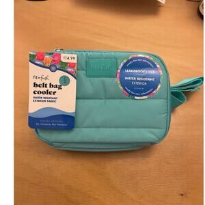 New Fit & Fresh Belt Bag Cooler Leakprf Water Resist Exterior Pastel Grn 9.5”x6”